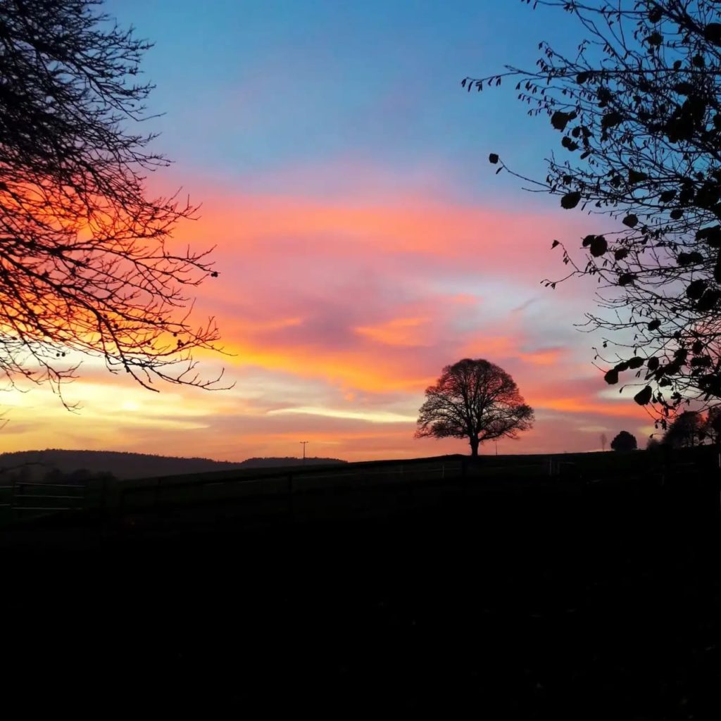 Sonnenuntergang am Haus Sternblick am Rauher Kulm Oberpfalz